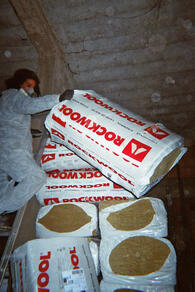 Bringing down the rockwool.